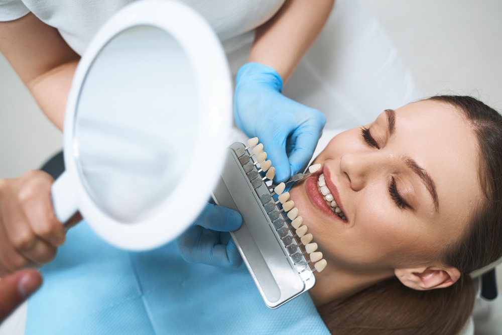 A person getting dental veneers in Vienna, VA